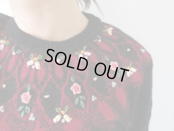 画像6: 【甘×辛MIX*】お花柄ステッチニット (6)