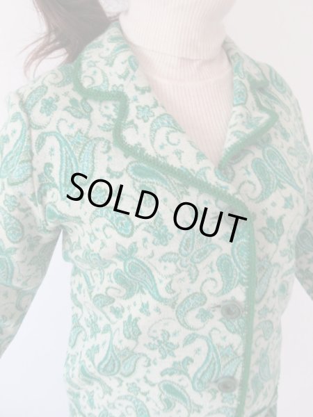 画像6: 【一目惚れ買い付け*】レトログリーンのペイズリー柄セットアップ (6)