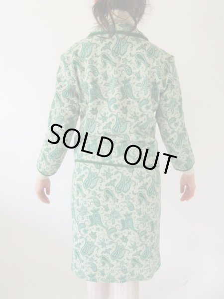 画像5: 【一目惚れ買い付け*】レトログリーンのペイズリー柄セットアップ (5)