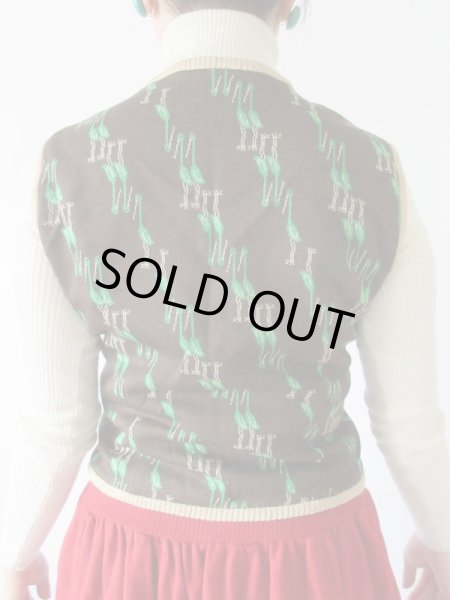 画像5: 【柄は楽しく*】Dead stock*鳥さん柄ベスト (5)