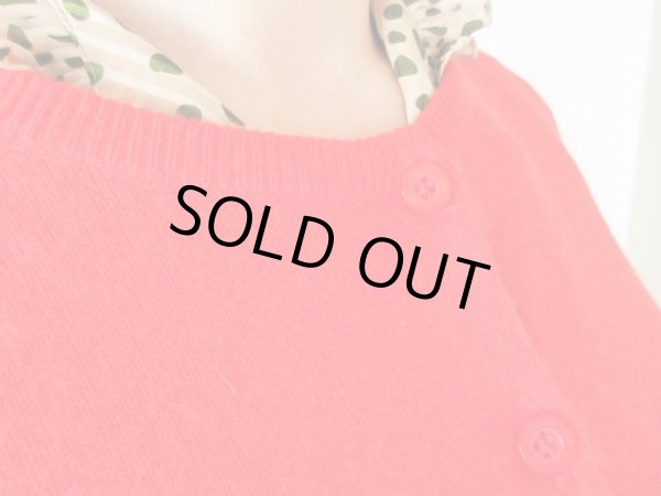 画像6: 【優しいカシミア素材*】トマトレッドのカーディガン (6)