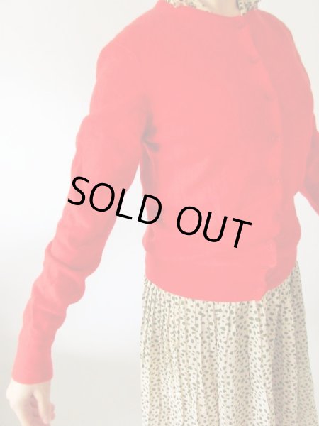 画像7: 【優しいカシミア素材*】トマトレッドのカーディガン (7)