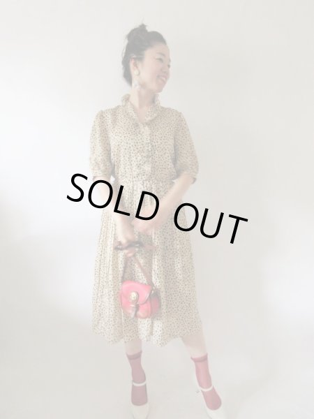 画像3: 【実は格子柄のベース生地*】大人っぽパフスリーブのワンピース  (3)