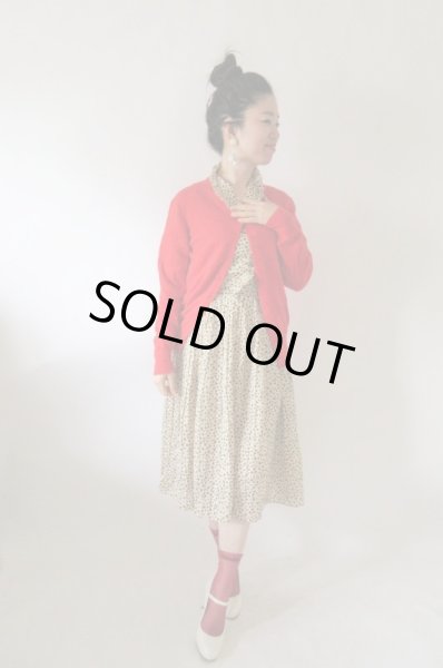 画像2: 【実は格子柄のベース生地*】大人っぽパフスリーブのワンピース  (2)