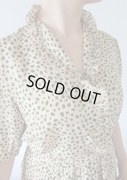 画像7: 【実は格子柄のベース生地*】大人っぽパフスリーブのワンピース  (7)