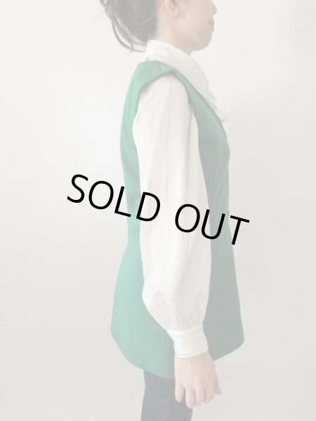 画像4: 【目に飛び込んでくるインパクト*】鮮やかグリーンのロングベスト (4)