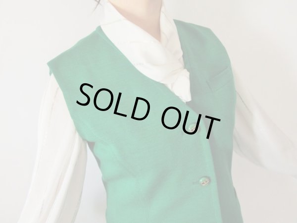 画像6: 【目に飛び込んでくるインパクト*】鮮やかグリーンのロングベスト (6)