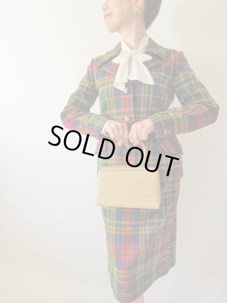画像2: 【原色の鮮やかさに脱帽*】Dead stock*カラフルチェックのセットアップ (2)
