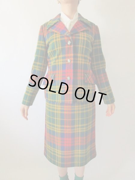画像3: 【原色の鮮やかさに脱帽*】Dead stock*カラフルチェックのセットアップ (3)