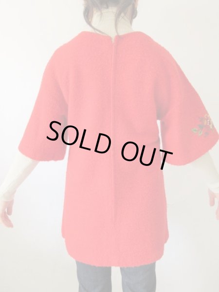 画像5: 【末広がりシルエット*】お花柄ステッチチュニック (5)