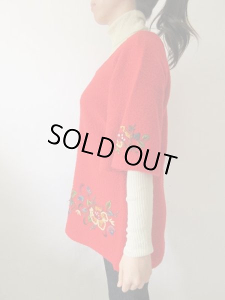 画像4: 【末広がりシルエット*】お花柄ステッチチュニック (4)