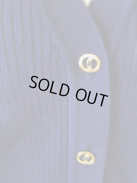 画像6: 【ゴールドボタンで大人顔*】ネイビーのアクリルベスト (6)