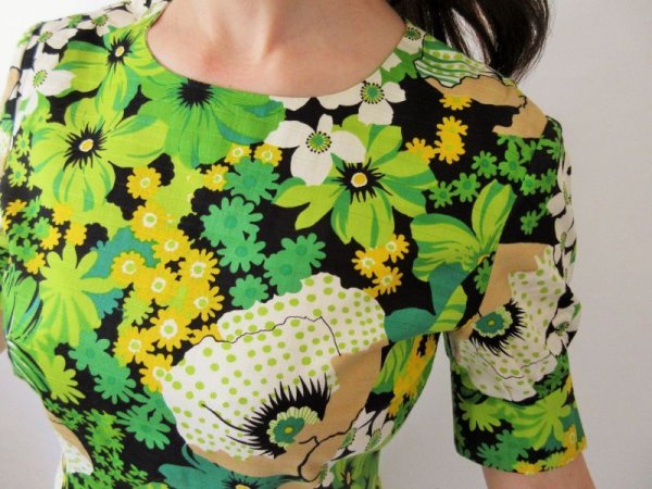 画像6: 【チャーミングにキメる*】レトロフラワーワンピース (6)