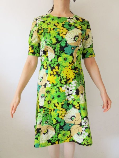 画像3: 【チャーミングにキメる*】レトロフラワーワンピース (3)