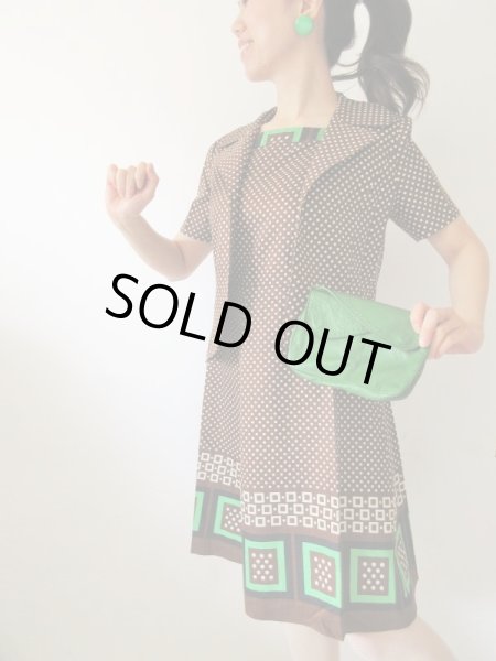 画像2: 【唯一無二のレトロ感*】水玉×スクエアーセットアップ (2)