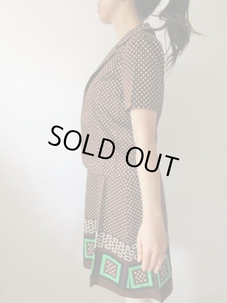 画像4: 【唯一無二のレトロ感*】水玉×スクエアーセットアップ (4)