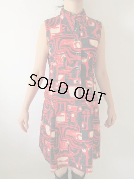 画像4: 【レトロカッコいい*】レトロデザインワンピース (4)