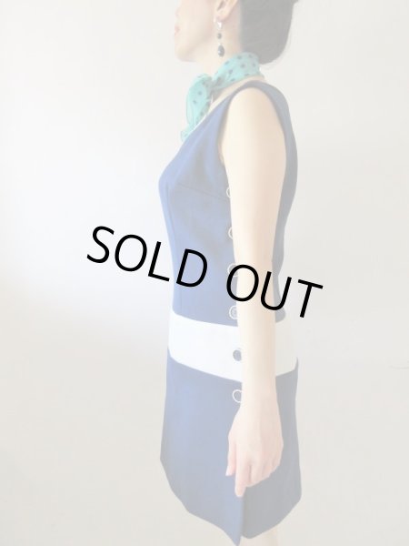 画像4: 【60'sムード満点に*】マリンボーダーワンピース (4)