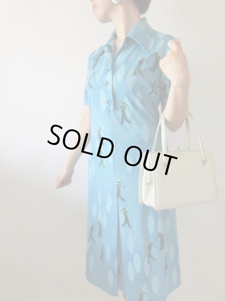 画像2: 【MADE IN ITALY*】ゴルフ柄ワンピース (2)