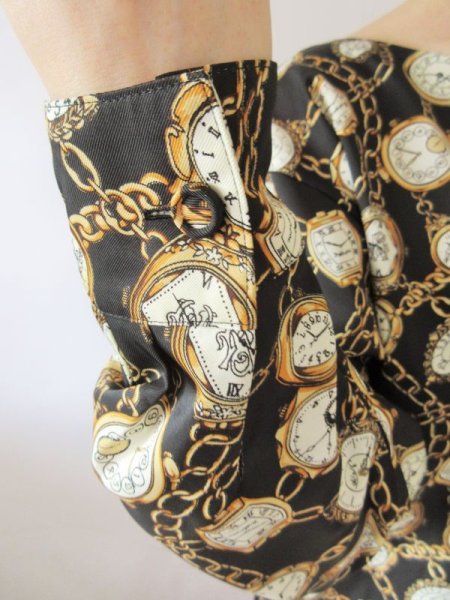 画像9: 【アートな時計モチーフ*】レトロ時計のブラウス (9)