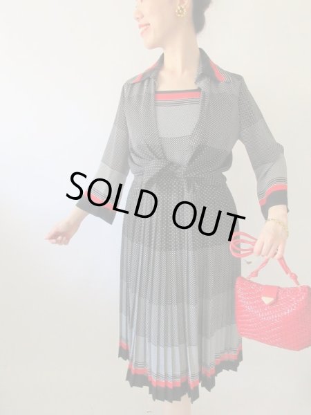 画像2: 【着まわし力に脱帽*】スクエア柄×ボーダーセットアップ (2)