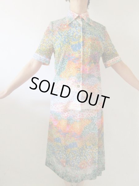 画像3: 【爽やかシアー素材*】小花柄セットアップ (3)