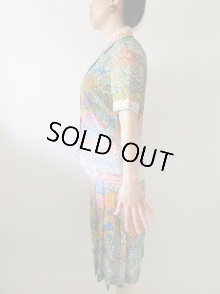 画像4: 【爽やかシアー素材*】小花柄セットアップ (4)