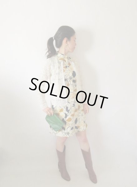 画像2: 【重ね着でロングシーズン楽しみたい*】お仕立て品*リーフ柄ワンピース (2)