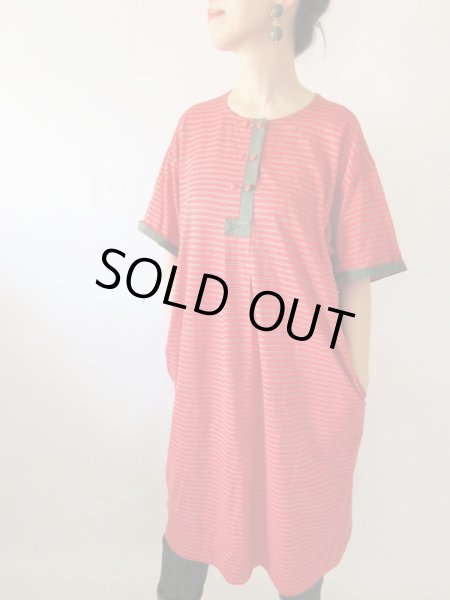 画像2: 【ゆったりsize*】切り替えデザインのコットンワンピース  (2)
