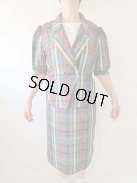 画像3: 【大人可愛いに自信アリ*】カラーチェックのセットアップ (3)