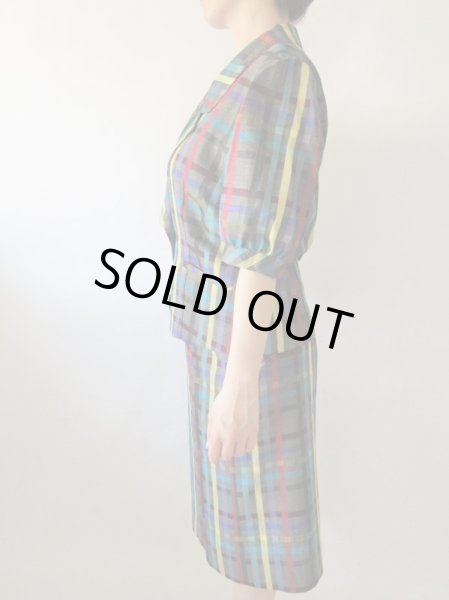 画像4: 【大人可愛いに自信アリ*】カラーチェックのセットアップ (4)