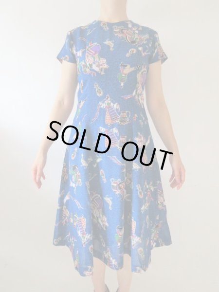 画像3: 【柄自慢*】チャーミングレトロ柄ワンピース (3)
