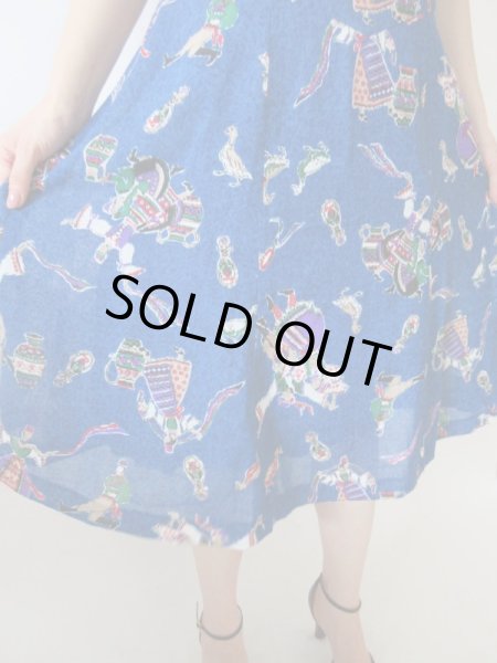 画像8: 【柄自慢*】チャーミングレトロ柄ワンピース (8)