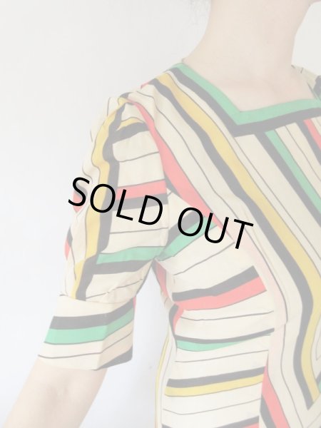 画像6: 【ムード満点に*】カラフルパフスリーブワンピース (6)