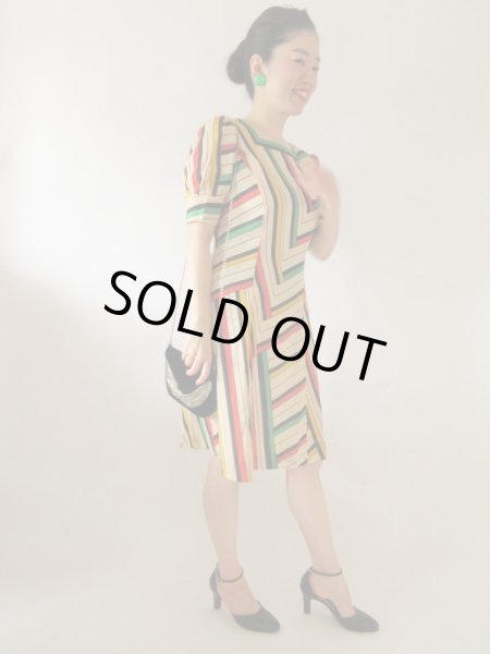 画像2: 【ムード満点に*】カラフルパフスリーブワンピース (2)