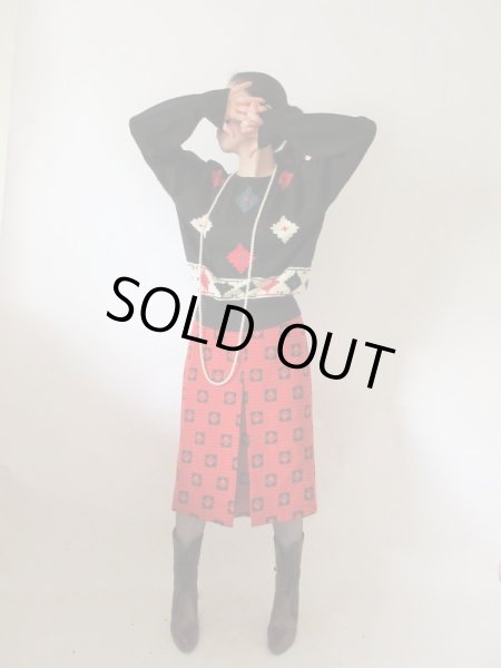 画像2: 【大人っぽレトロ*】幾何学アーガイルニット (2)