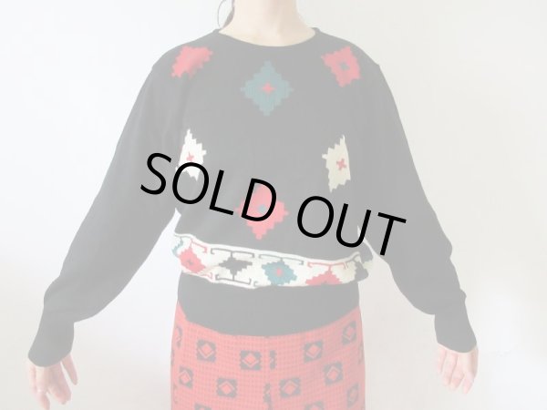 画像3: 【大人っぽレトロ*】幾何学アーガイルニット (3)