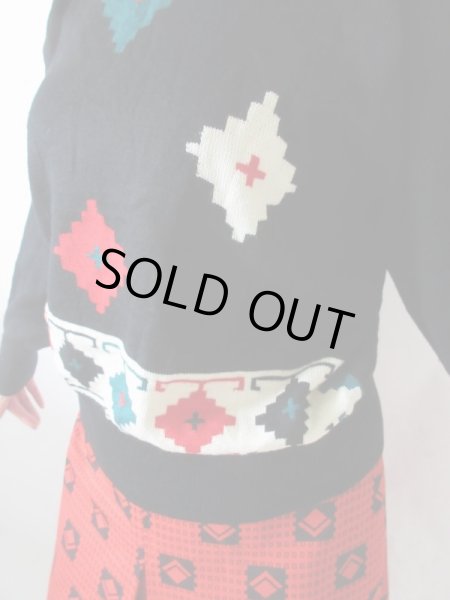 画像7: 【大人っぽレトロ*】幾何学アーガイルニット (7)