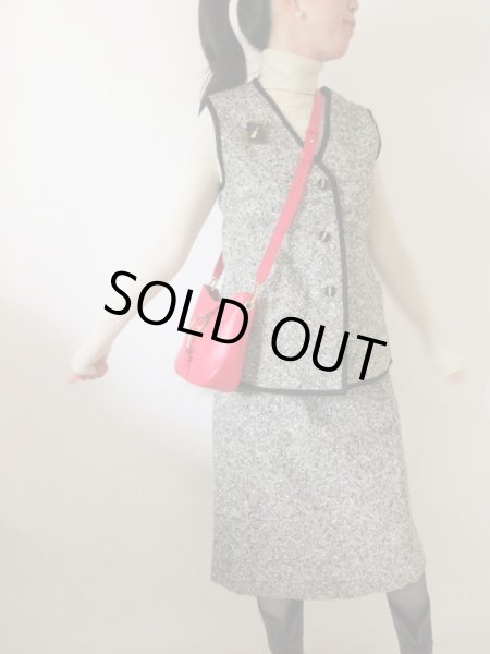 画像2: 【ブローチと2点セットでお届け*】Dead stock*モノトーンセットアップ (2)