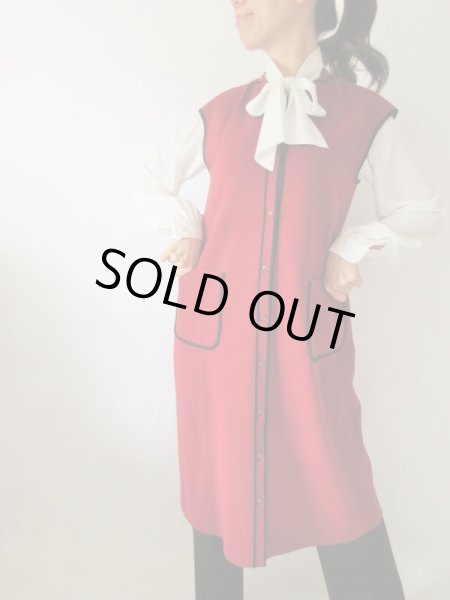 画像3: 【大人の秋冬レトロ*】Dead stock*バイカラーニットワンピース  (3)