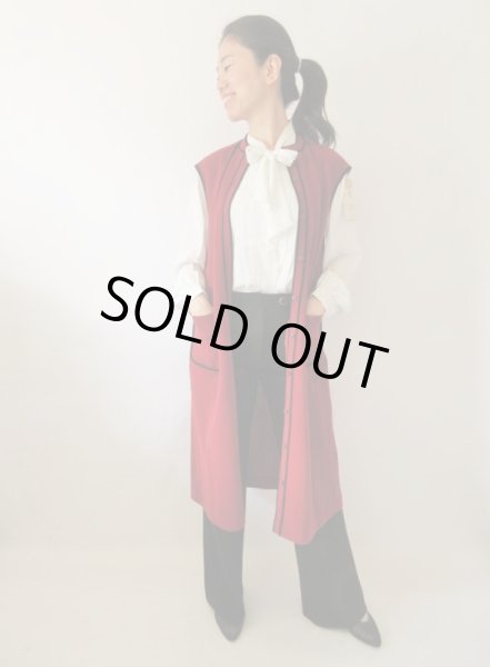 画像2: 【大人の秋冬レトロ*】Dead stock*バイカラーニットワンピース  (2)