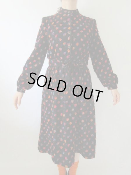 画像2: 【ネックレスと2点セットでお届け*】お仕立て品Dead stockの水玉ワンピース  (2)