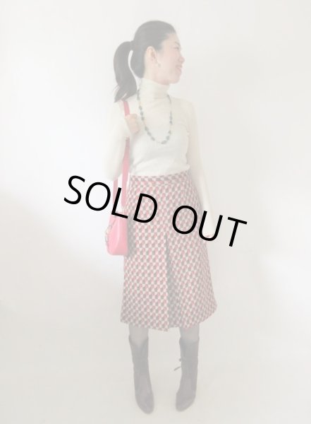 画像2: 【幾何学柄にキュンときたら*】レトロ配色スカート (2)