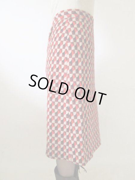 画像4: 【幾何学柄にキュンときたら*】レトロ配色スカート (4)