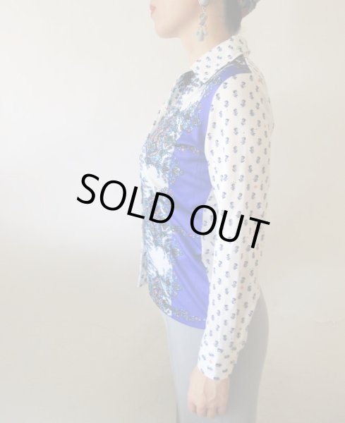 画像4: 【イヤリングと2点セットでお届け*】ペイズリー柄シャツ (4)