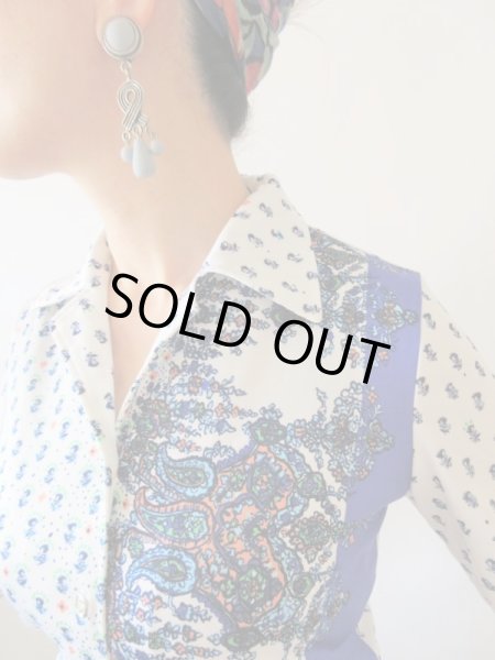 画像6: 【イヤリングと2点セットでお届け*】ペイズリー柄シャツ (6)