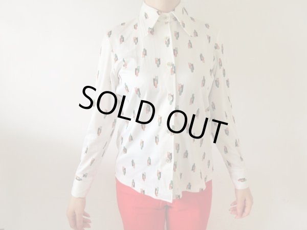 画像2: 【ネックレスと2点セットでお届け*】レトロ柄デザインシャツ (2)