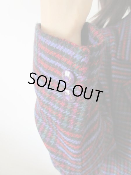 画像8: 【イヤリングと2点セットでお届け*】超美品*大人チェックのお仕立て品セットアップ (8)