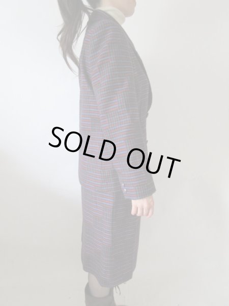 画像4: 【イヤリングと2点セットでお届け*】超美品*大人チェックのお仕立て品セットアップ (4)