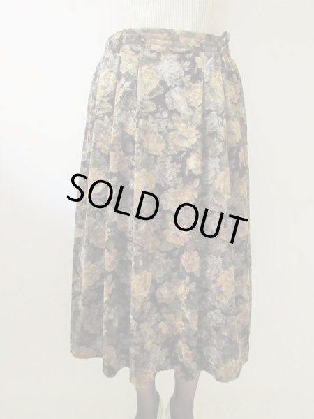 画像3: 【ウエストゴムです*】Dead stock*クラシカルフラワースカート (3)